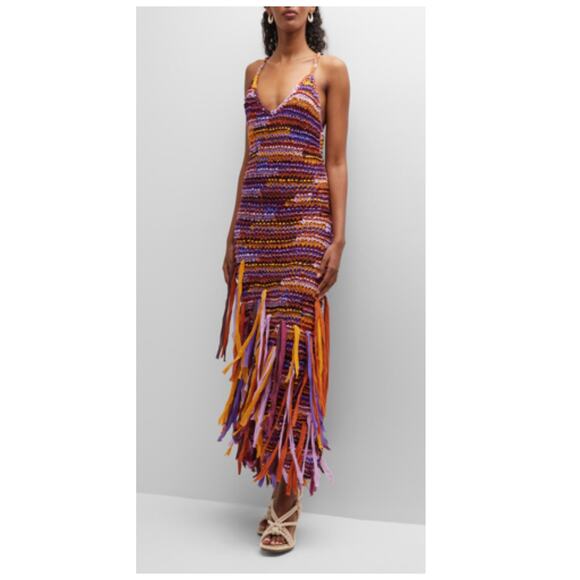 Ulla Johnson Emmalina Crochet Fringe Cotton & Silk Maxi Dress Size Small - Picture 7 of 16